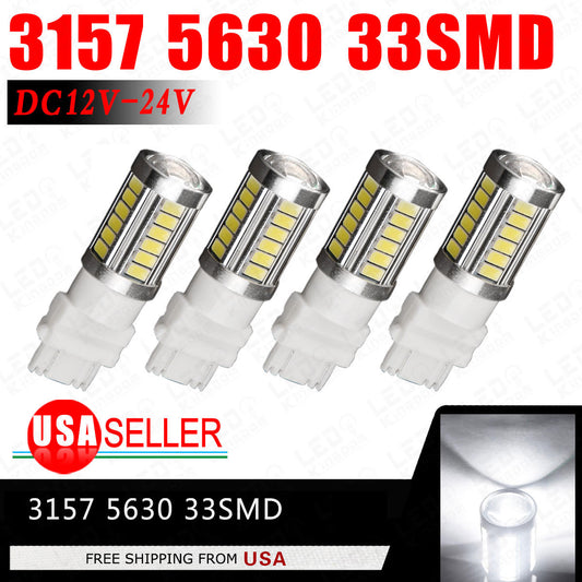 White 3157 3457 3057 Signal 33SMD Backup Reverse Tail Turn LED Light bulb
