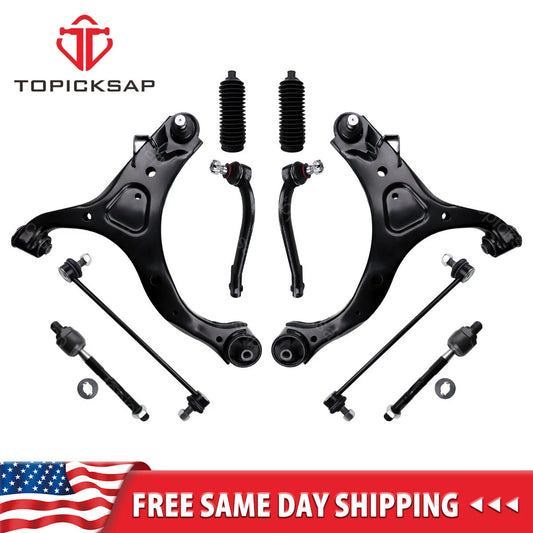 10pc For 11-13 Kia Sorento Suspension Kit Front Control Arm Sway Bar link Boots
