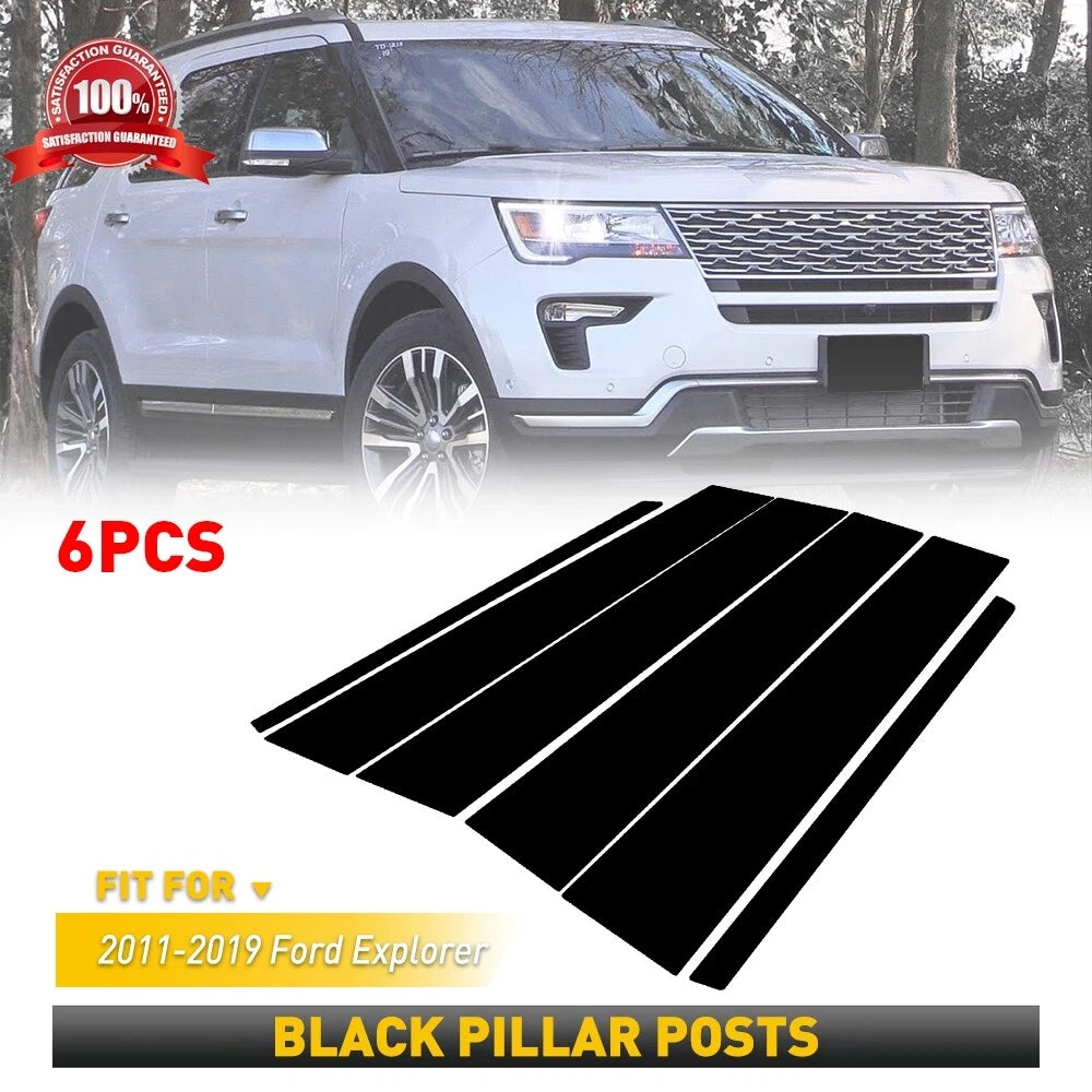 For Ford Explorer 2011-2019 Black Pillar Post Window Door Cover Trim