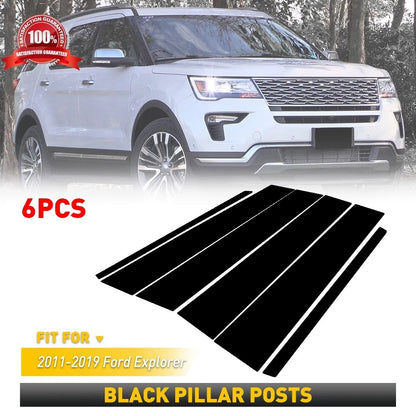 For Ford Explorer 2011-2019 Black Pillar Post Window Door Cover Trim