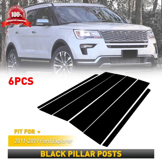 For Ford Explorer 2011-2019 Black Pillar Post Window Door Cover Trim