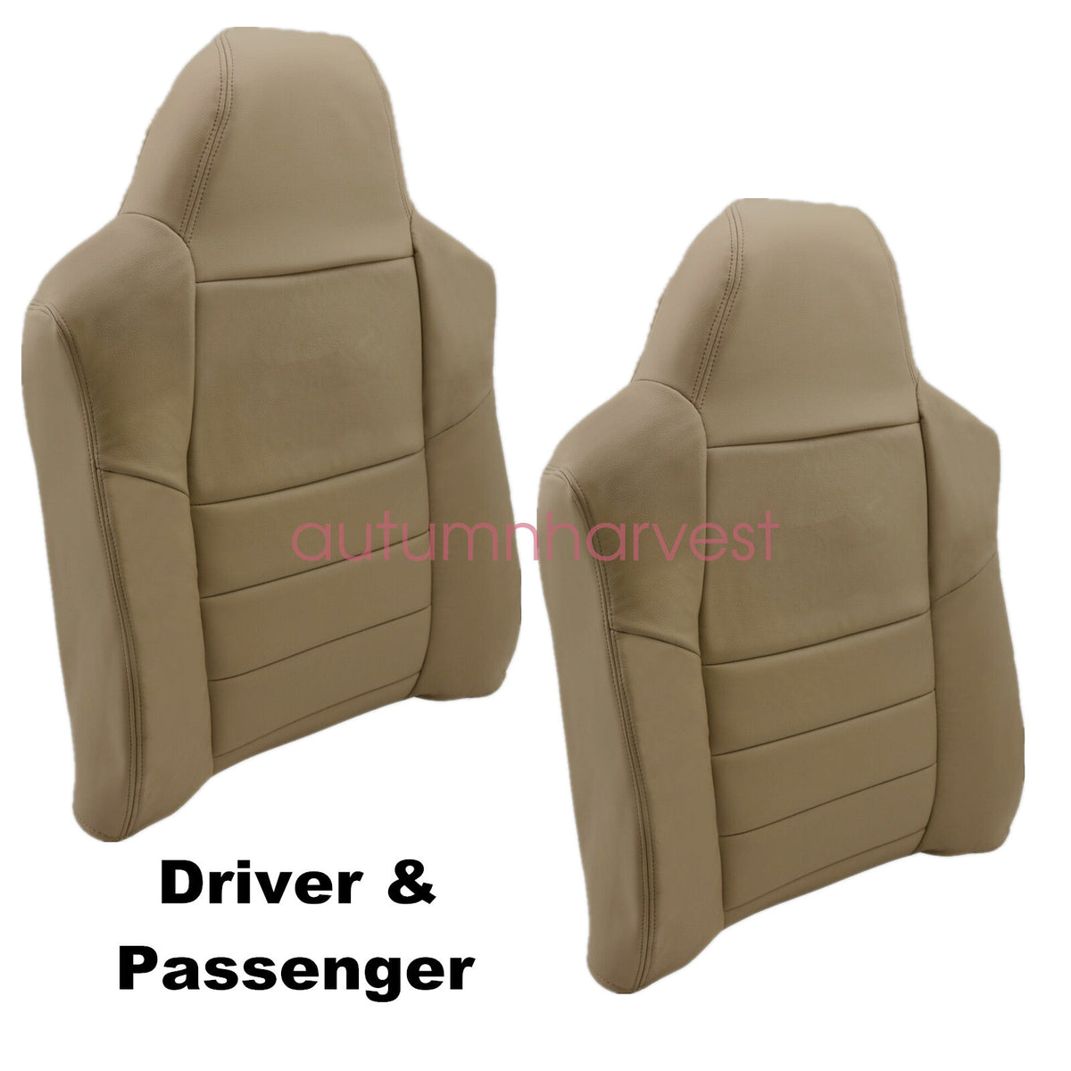 2002 2003 For Ford F250 F350 SD Lariat XLT Driver & Passenger Top Seat Cover Tan