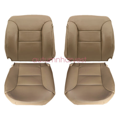 Front Bottom & Back Leather Seat Cover Tan For 95-99 Chevy Silverado GMC Sierra