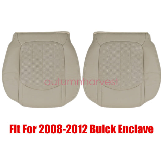 Fits 08-12 Buick Enclave Driver & Passenger Bottom AC Seat Cover Leather Tan