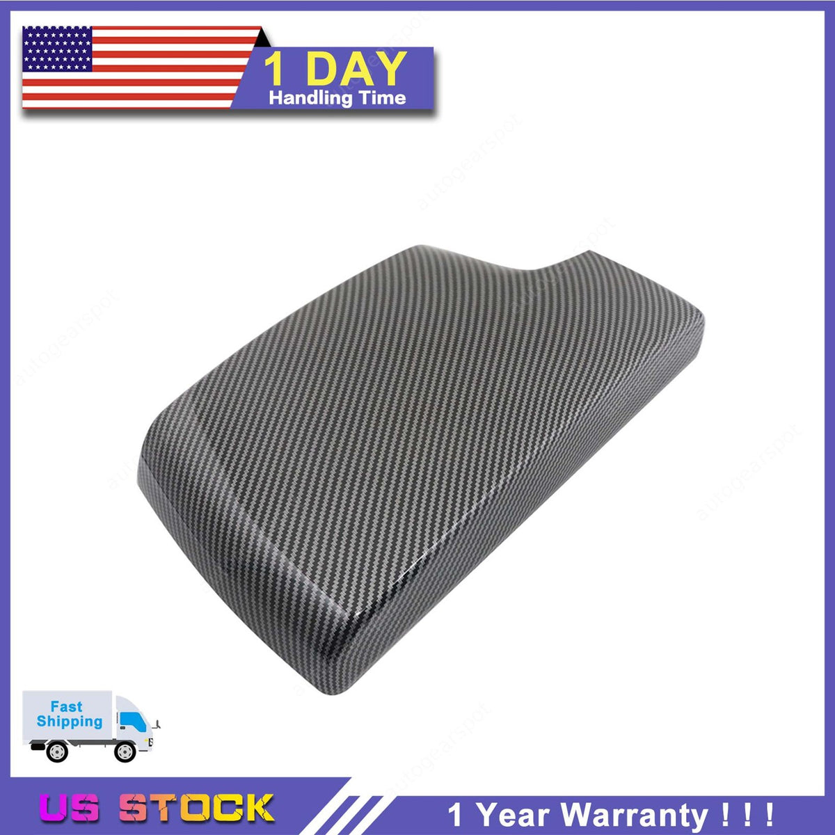 For 2006-2012 BMW 3 Series 330i Carbon Fiber Look Center Armrest Box Cover Trim