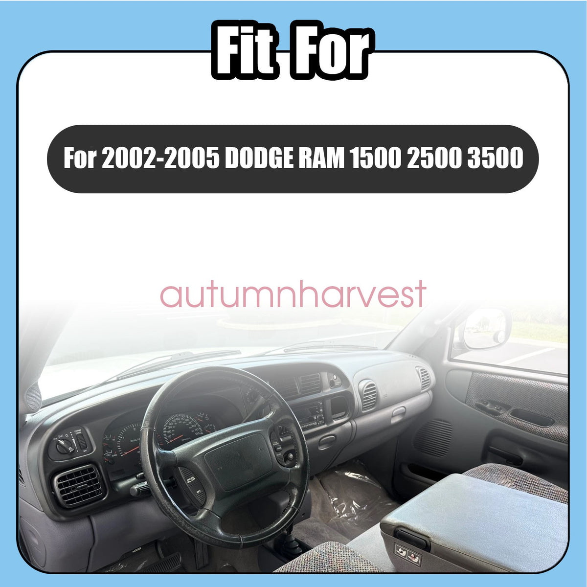 Dash Cover Mat Dashmat Carpet Poly For 2002-2005 Dodge RAM 1500 3500 Waterproof