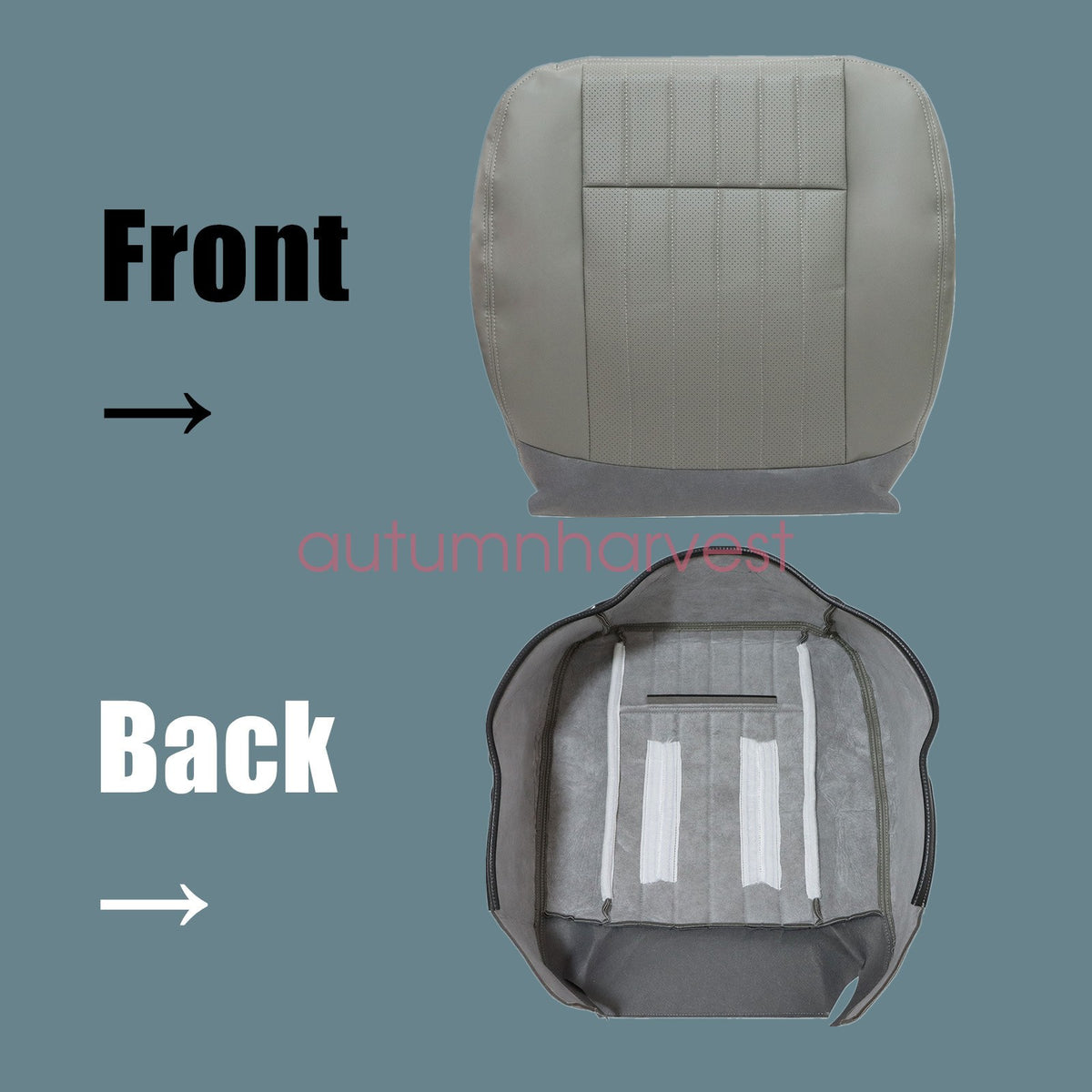For 1994 1995 1996 Chevy Impala SS Both Side Perforated Leather Seat Cover Gray