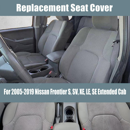 NEW For 2005-2019 Nissan Frontier Both Driver & Passenger Bottom Seat Cover Gray