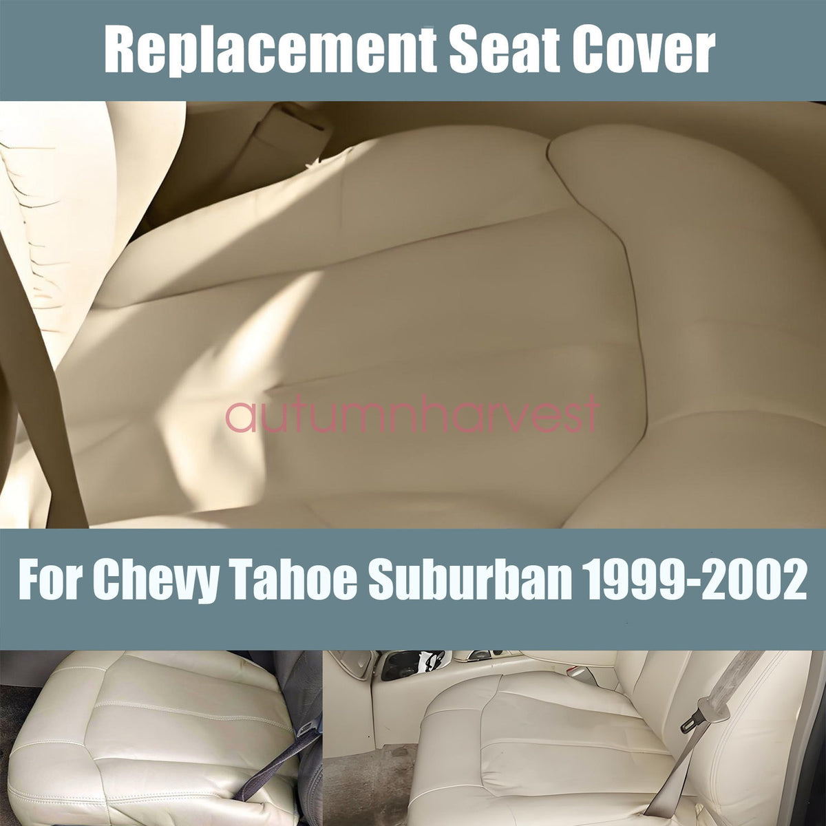 For 2000-2002 Chevy Tahoe Z71 LT Driver & Passenger Leather Seat Cover Tan 922