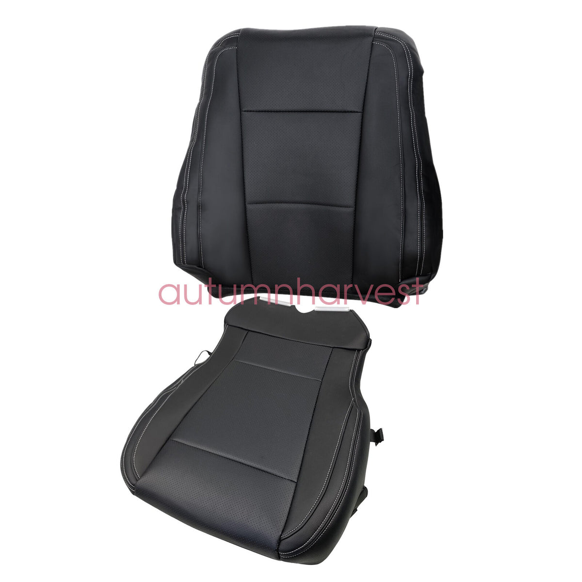 Fits 2015-2017 Ford F150 Lariat Driver & Passenger Bottom & Top Seat Cover Black