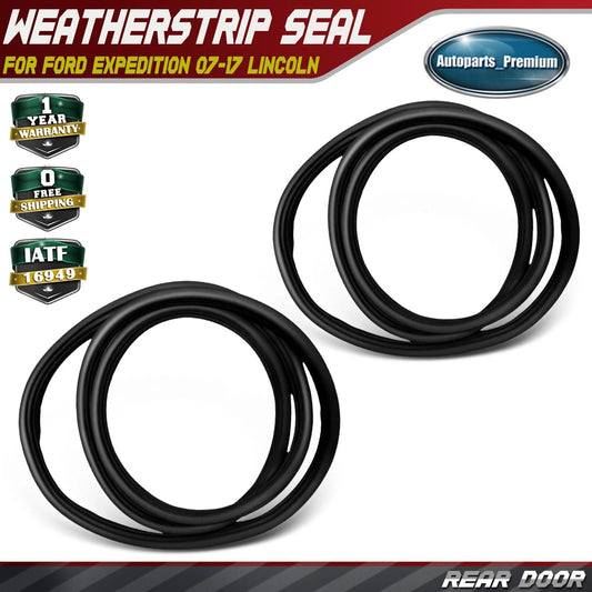 2X Rear Left & Right Door Weatherstrip Seal for Ford Expedition 07-17 Lincoln