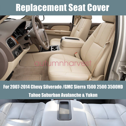 For 2007 2008-2014 Chevy Tahoe Driver & Passenger Bottom Seat Cover Leather Tan