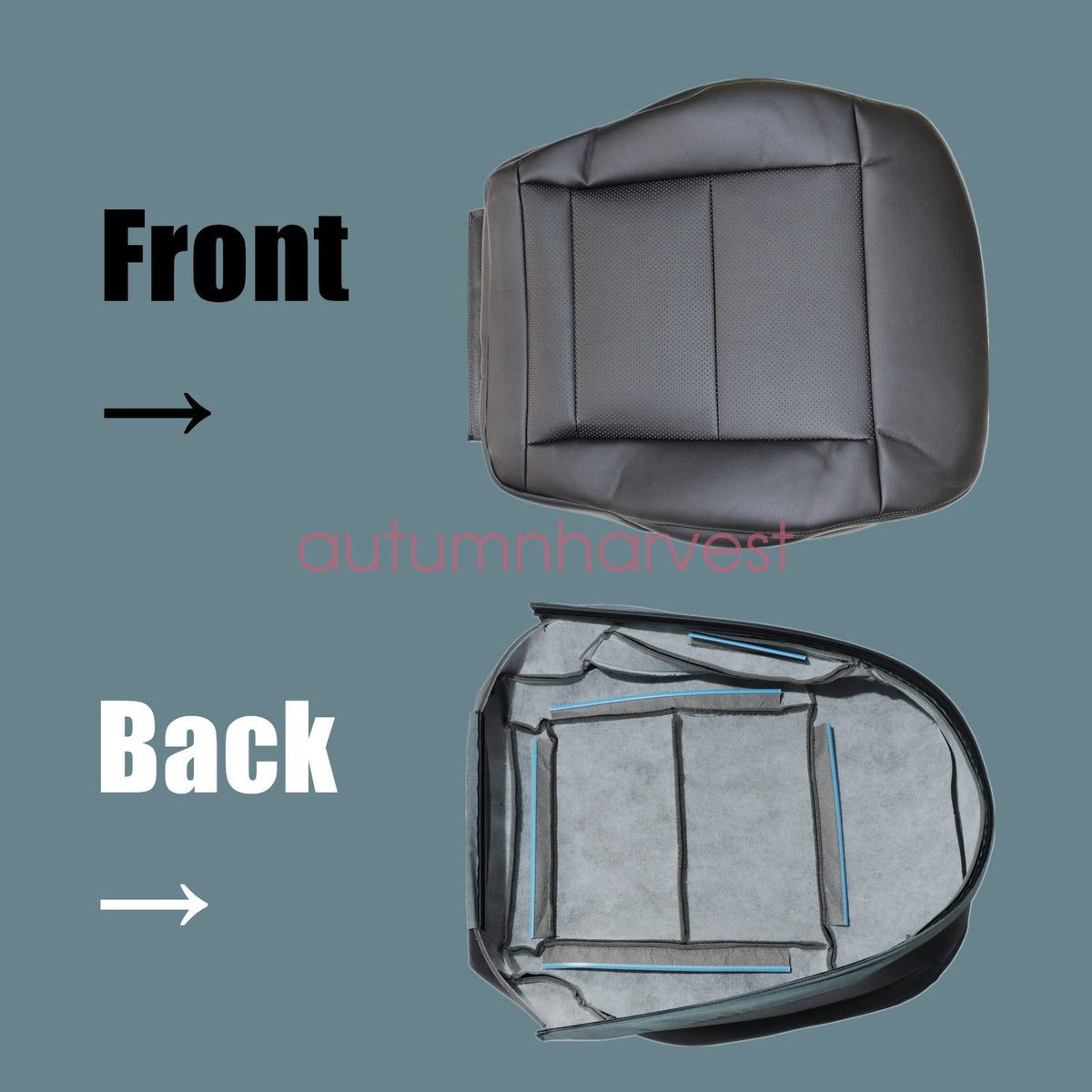 For 2010-2014 Mercedes Benz E350 E550 Front Bottom Leather Seat Cover Black