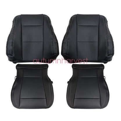 Fits 2015-2017 Ford F150 Lariat Driver & Passenger Bottom & Top Seat Cover Black