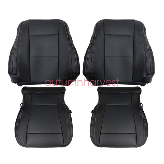 Fits 2015-2017 Ford F150 Lariat Driver & Passenger Bottom & Top Seat Cover Black