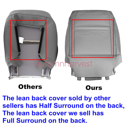 Fits 2003-2009 Toyota 4Runner Driver Bottom & Lean Back Leather Seat Cover Gray
