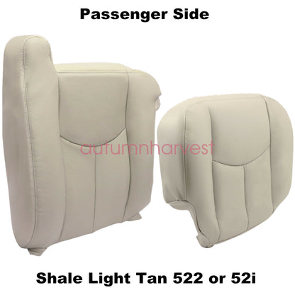 For 2003-2006 Chevy Tahoe Suburban Passenger Leather Seat Cover Light Tan 522