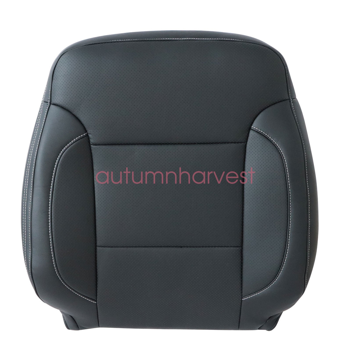 For 14-2019 Chevy Silverado 1500 Passenger Bottom & Top Leather Seat Cover Black