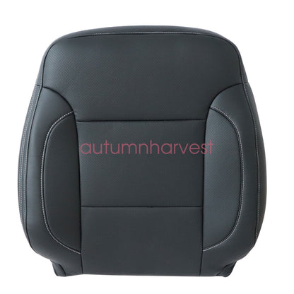 For 14-2019 Chevy Silverado 1500 Passenger Bottom & Top Leather Seat Cover Black