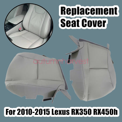 Driver & Passenger Perforated Bottom Seat Cover Gray For 2010-2015 Lexus RX350