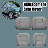 Fits 1995-1999 Chevy Tahoe Driver Passenger Bottom Top Leather Seat Cover Gray
