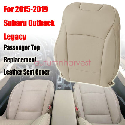 Right Passenger Top Leather Seat Cover Tan For 2015-2019 Subaru Outback Legacy