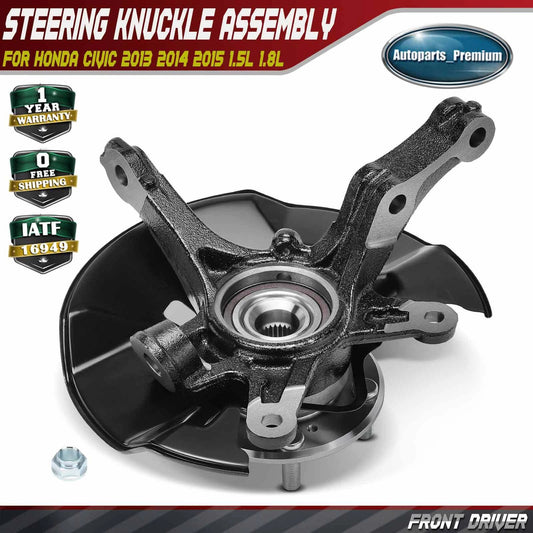 Hub Bearing Assy&Driver Front Side Steering Knuckle Fits Honda Civic 2013-2015