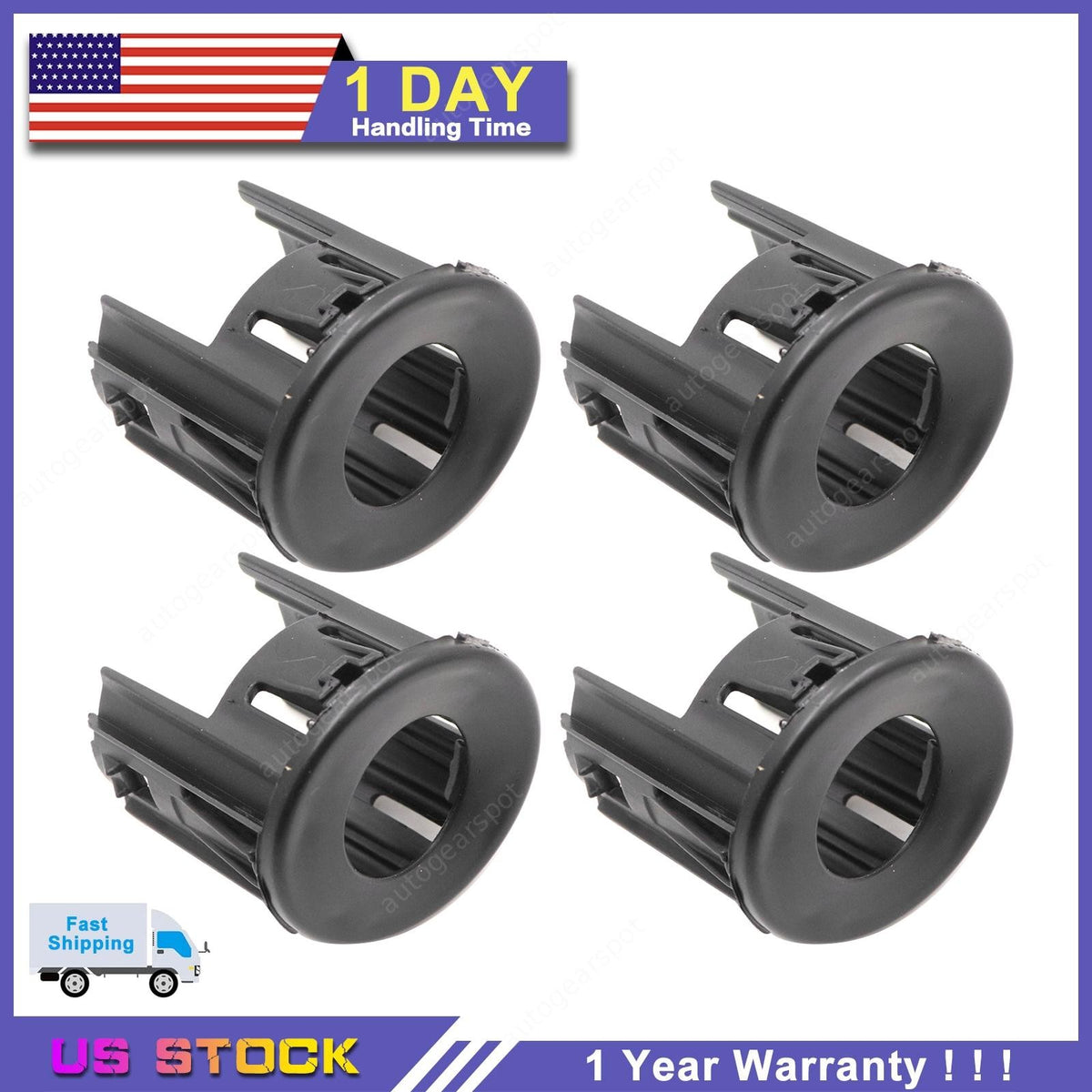 4X Front Bumper Park Assist Sensor Bezel for 2016-2018 Ram 2500 3500