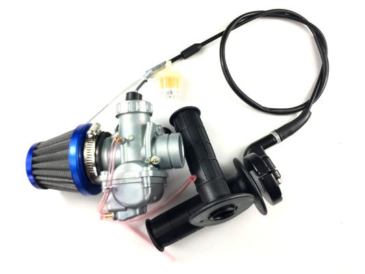 Carburetor w/ Throttle Lever & Cable For Kawasaki KX65 2000-2014 KX60 1983-2003