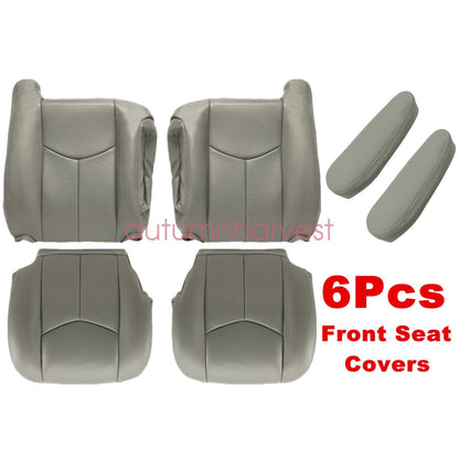 For 2003-2006 Chevy Silverado GMC Sierra Driver & Passenger Seat Cover Gray 922