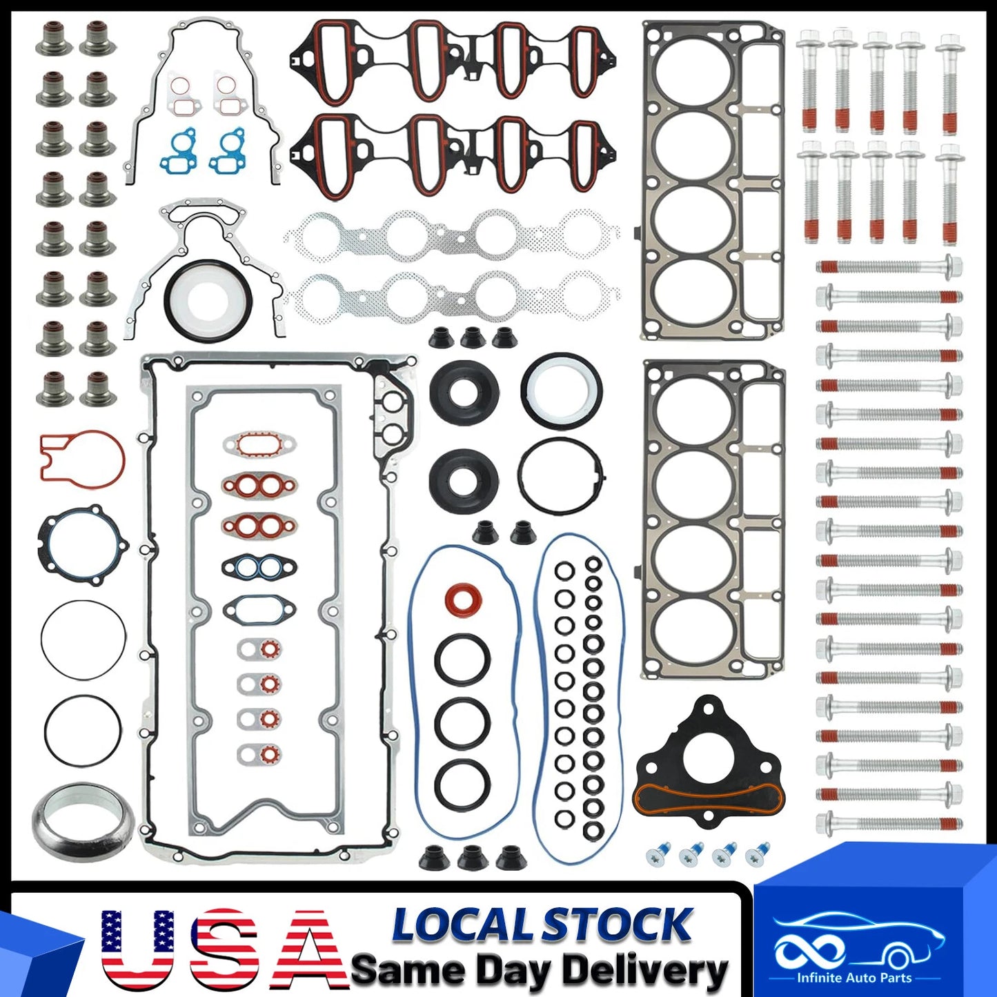 New Full Cylinder Head Gasket Set Bolts For 07-13 Chevy GMC Sierr Buick 5.3L