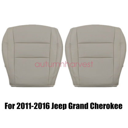 For 2011-2016 Jeep Grand Cherokee Front Bottom Perforated Leather Seat Cover Tan