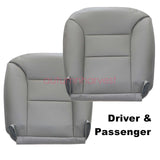 Fits 1995-1999 Chevy Silverado Driver & Passenger Bottom Leather Seat Cover Gray
