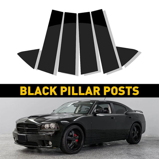 For Dodge Charger 2006-2010 Pillar Posts Door Window Trim Cover Glossy Black US