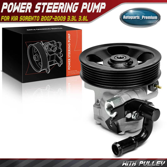 Power Steering Pump w/ Pulley For Kia Sorento 2007-2009 3.6L 3.3L 571003E200