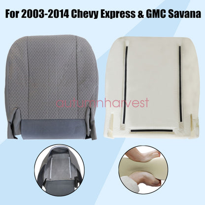 Driver Bottom Seat Cover & Foam Cushion For 2003-2014 Chevy Express & GMC Van