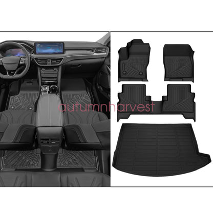 2013-2019 For Ford Escape TPE Front & Rear Floor Mats & Trunk Cargo Liners 4Pcs
