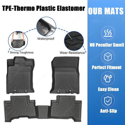 Floor Mats Liners Set For 2007-2014 Toyota FJ Cruiser Front-Rear All Weather TPE