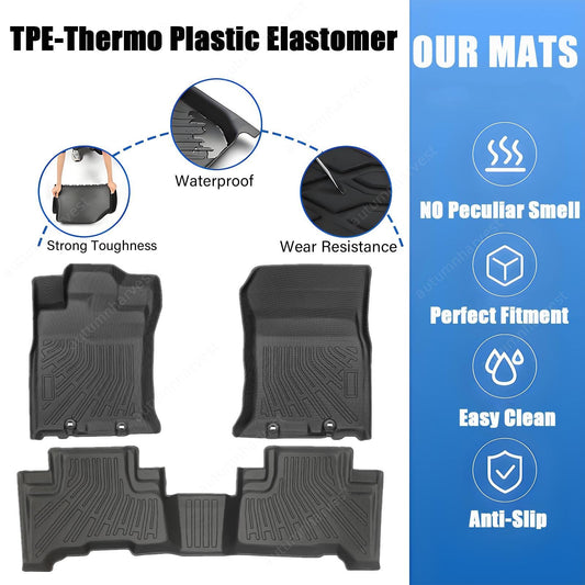 Floor Mats Liners Set For 2007-2014 Toyota FJ Cruiser Front-Rear All Weather TPE