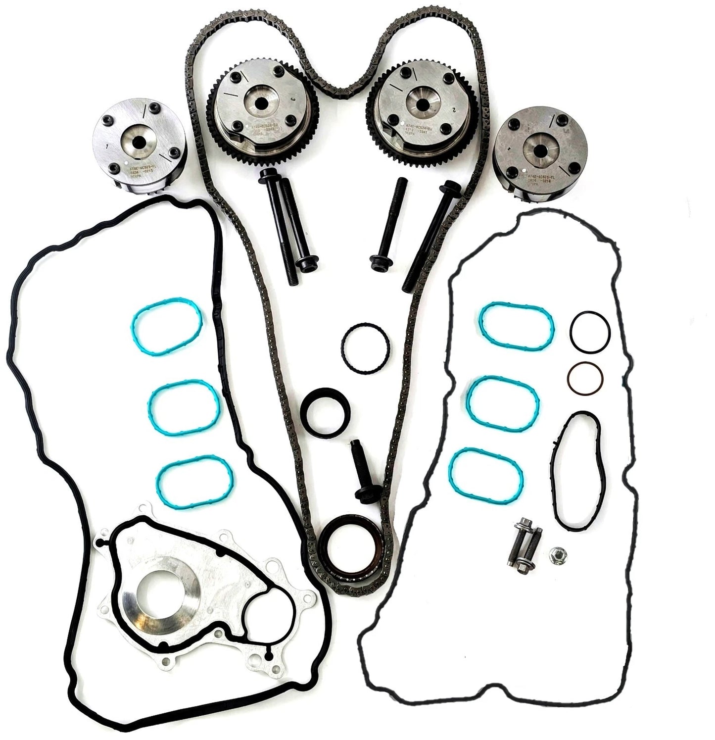 Fits 2013-2016 Ford F150 3.5L EcoBoost Cam Phasers Timing Kit W/ Chain & Gaskets