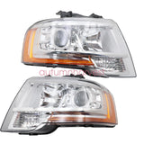 Pair Projector Chrome Headlights w/ Bulbs For Ford Expedition 2015-2017 LH & RH