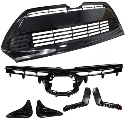 For 2017-2019 Toyota Corolla LE XLE CE Front Grille Fog Covers Brackets Set 6PC