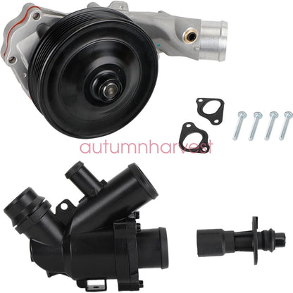 Coolant Water Pump + Thermostat + Connector Kit for Jaguar Land Rover 5.0L V8