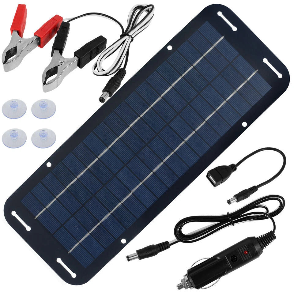 12V Trickle Charger 30W Solar Panel Battery Charger Kit Maintainer Boat Car RV