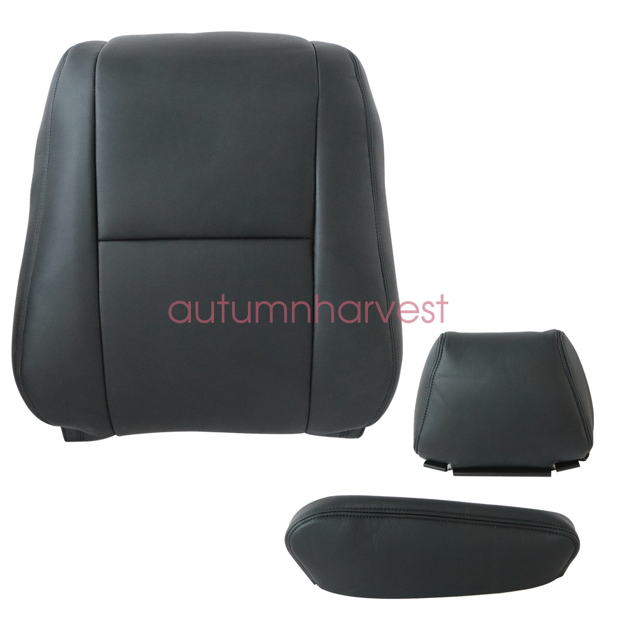 For 07-19 Mercedes-Benz Sprinter Driver Top & Bottom Leather Seat Cover Black
