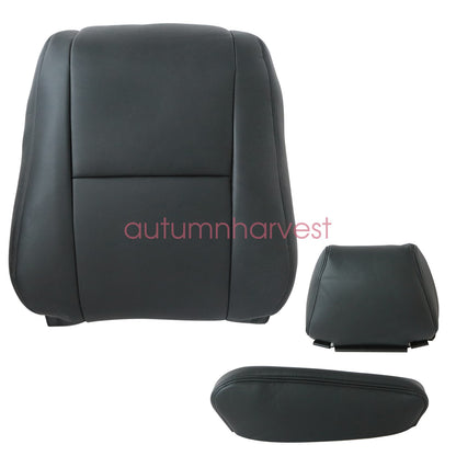 For 07-19 Mercedes-Benz Sprinter Driver Top & Bottom Leather Seat Cover Black