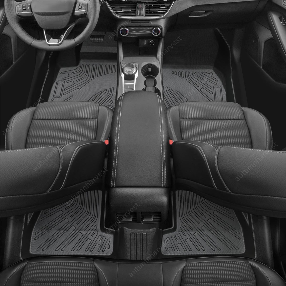 TPE Floor Mats+Trunk Cargo Liner For 2012-2018 Ford Focus Sedan All-Weather Set