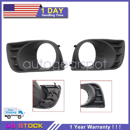 Right & Left Black Fog Light Lamp Bezel Cover Trim Fits 2008-2017 Toyota Sequoia