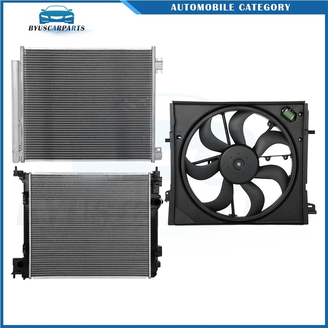 New Radiator A/C Condenser and Fan 2017-2019 For Nissan Rogue Sport 2.0L