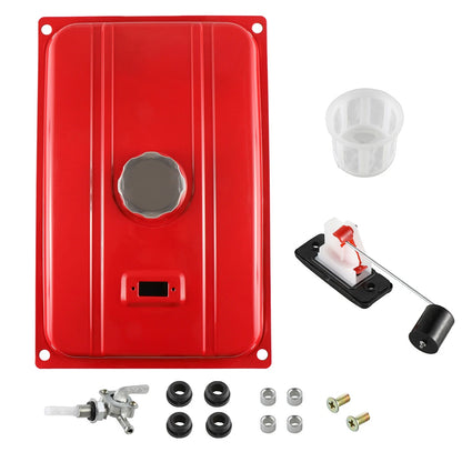 7 Gallon Universal Generator Gas Tank Fuel Valve Chrome Cap 26.5 Liters Red New